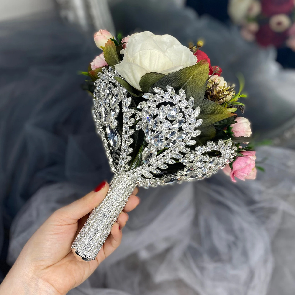 Ethnic Fashion Jewellery - Boho Large Rhinestone Bridal Bouquet Holder
