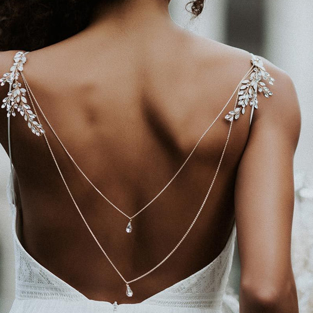 Ethnic Fashion Jewellery - Zircon Tassel Pendant Back Chain Necklace