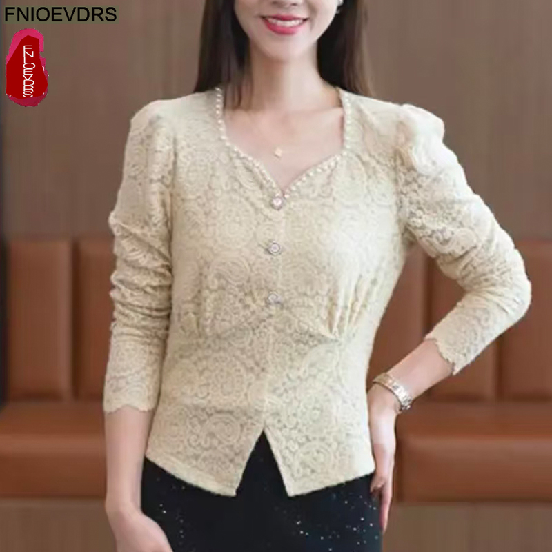 Hollow Out Crochet Lace Tops B – Thai Silk Blouse recenzja i cena