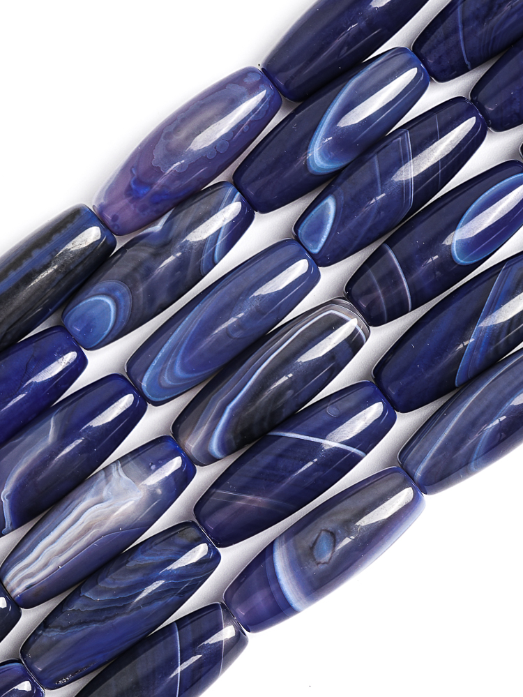 Natural Matte Blue Agate Rice  – Ethnic Fashion Jewellery recenzja i cena