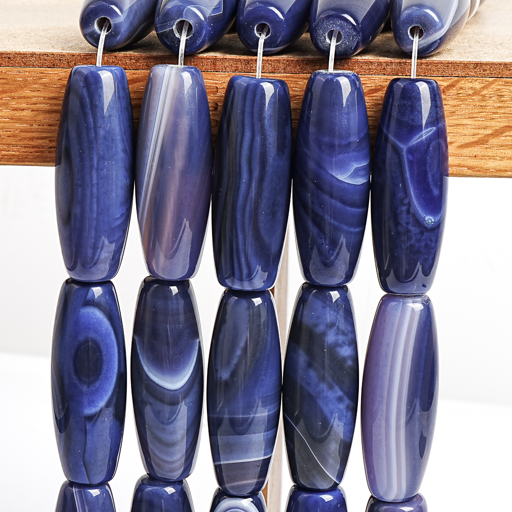 Natural Matte Blue Agate Rice  – Ethnic Fashion Jewellery recenzja i cena
