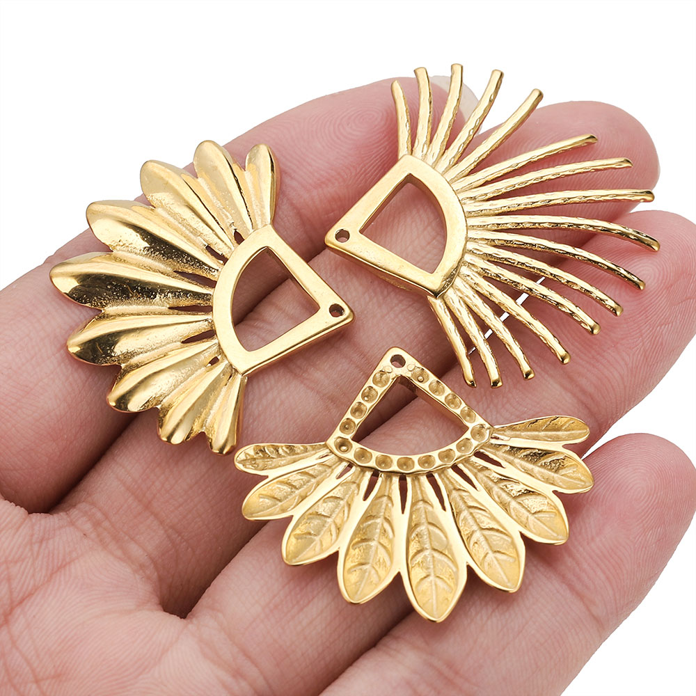 2pcs Stainless Steel Fan Shape – Ethnic Fashion Jewellery recenzja i cena