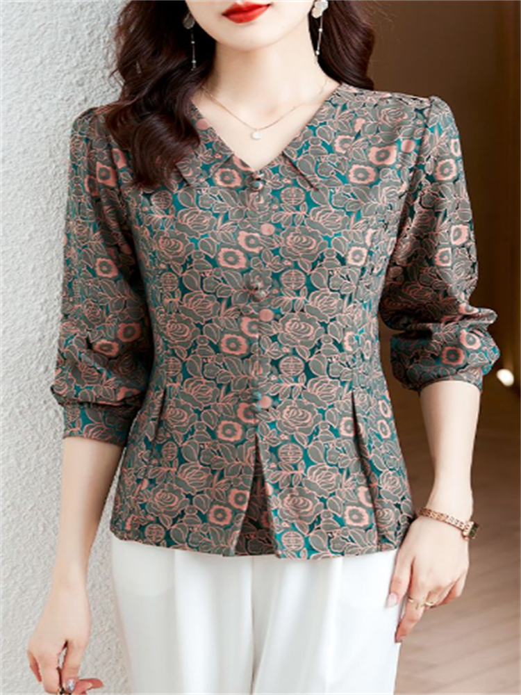 Retro Women's Shirt Jacquard S – Thai Silk Blouse recenzja i cena