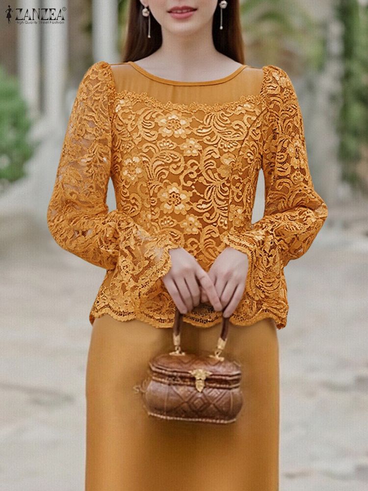 2025 ZANZEA Autumn Lace Patchw – Thai Silk Blouse recenzja i cena
