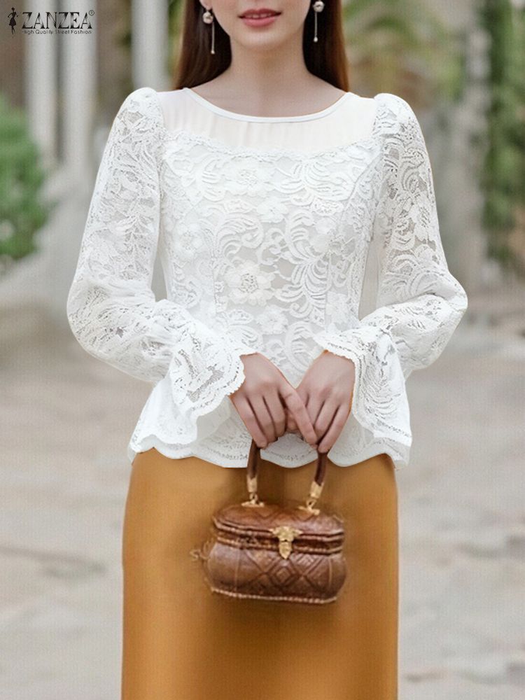 2025 ZANZEA Autumn Lace Patchw – Thai Silk Blouse recenzja i cena