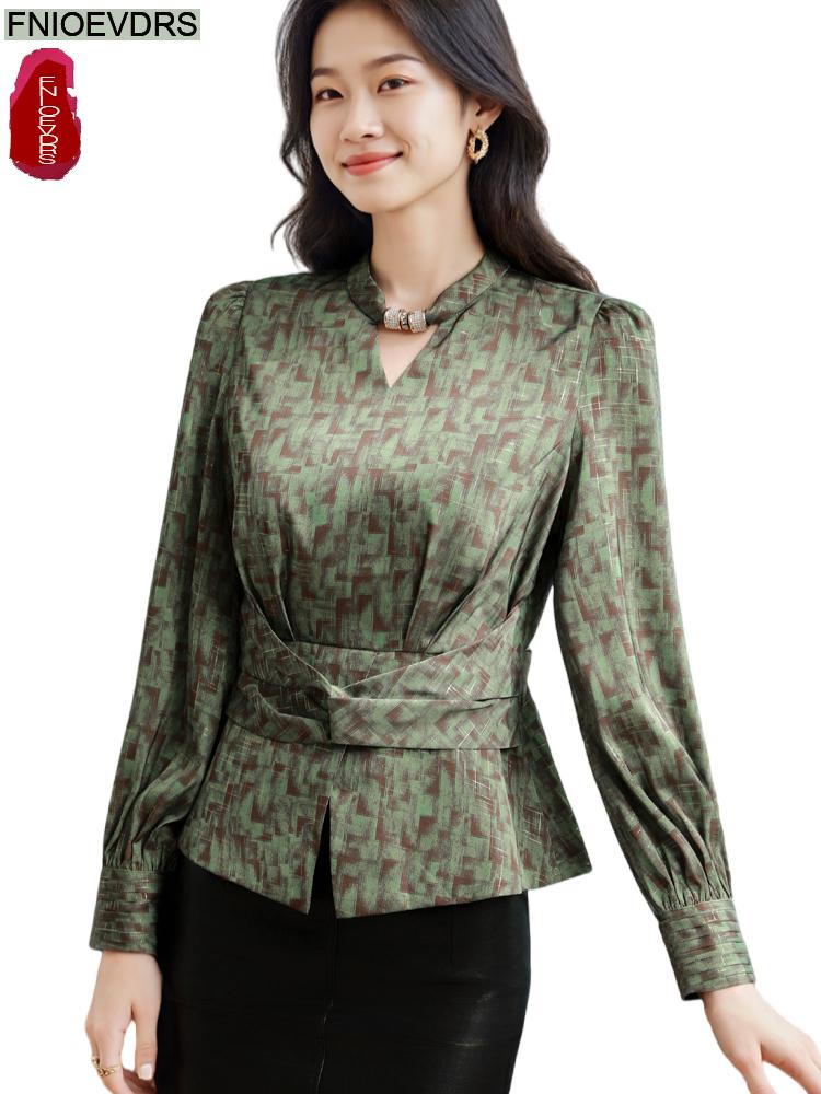 Retro Vintage Green Flower Pri – Thai Silk Blouse recenzja i cena