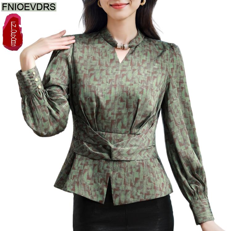 Retro Vintage Green Flower Pri – Thai Silk Blouse recenzja i cena