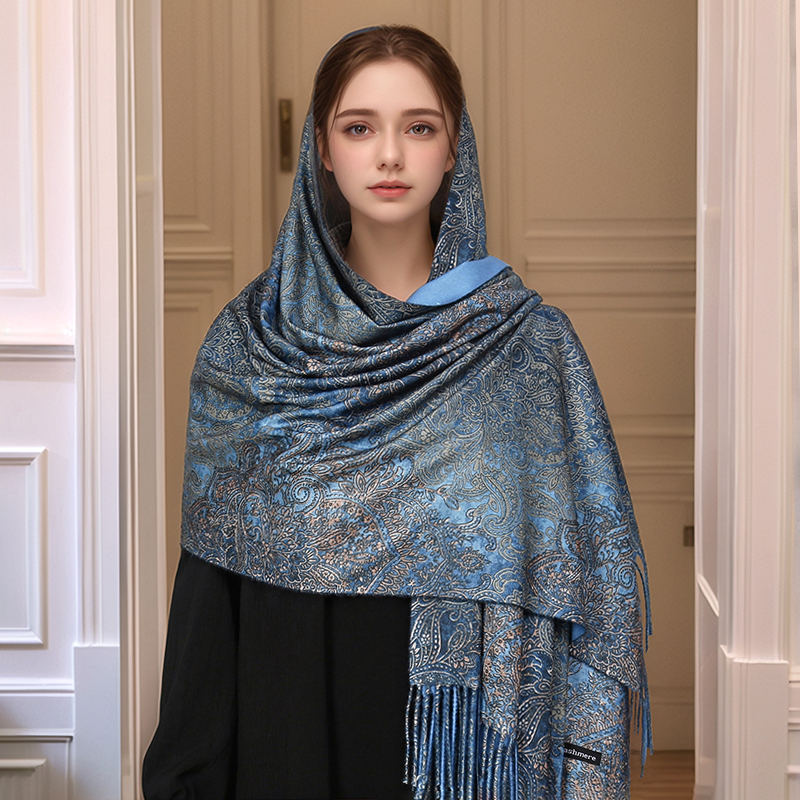 Luxury Paisley Pashmina Shawl  – Winter Ethnic Fashion For Women recenzja i cena