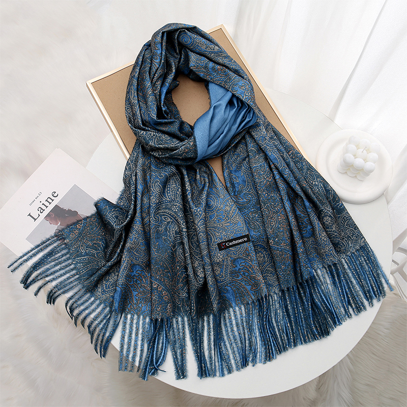 Luxury Paisley Pashmina Shawl  – Winter Ethnic Fashion For Women recenzja i cena