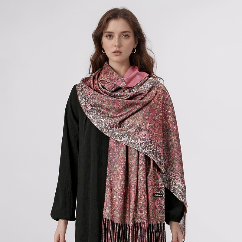 Luxury Paisley Pashmina Shawl  – Winter Ethnic Fashion For Women recenzja i cena