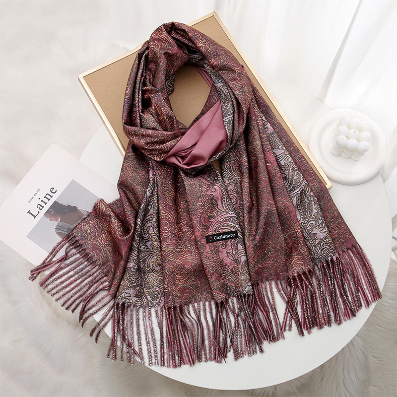 Luxury Paisley Pashmina Shawl  – Winter Ethnic Fashion For Women recenzja i cena