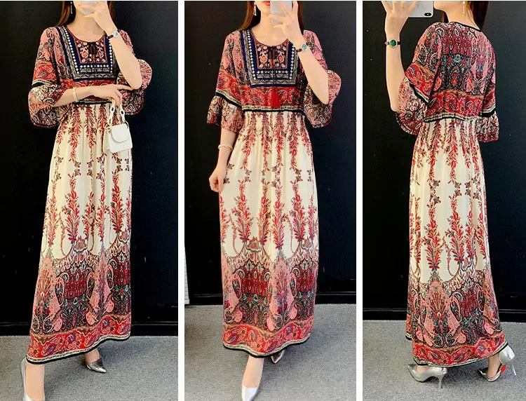 Ethnic Style Maxi Dresses for  – Y2K Ethnic Fashion recenzja i cena