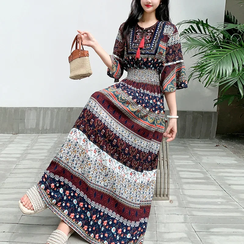 Ethnic Style Maxi Dresses for  – Y2K Ethnic Fashion recenzja i cena