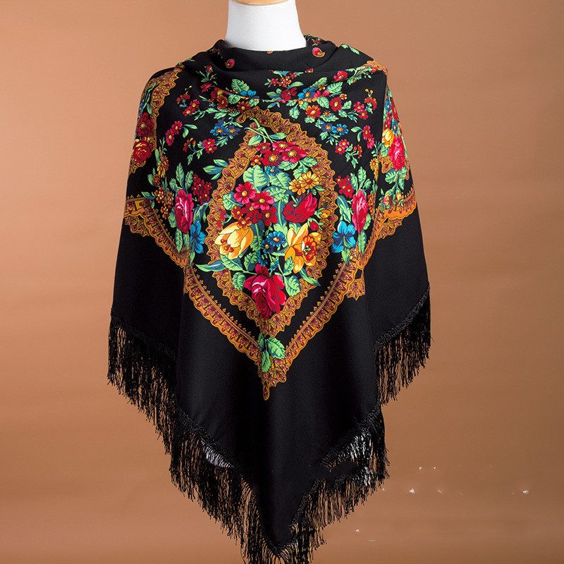 135*135cm Russian Scarf Ethnic – Winter Ethnic Fashion For Women recenzja i cena