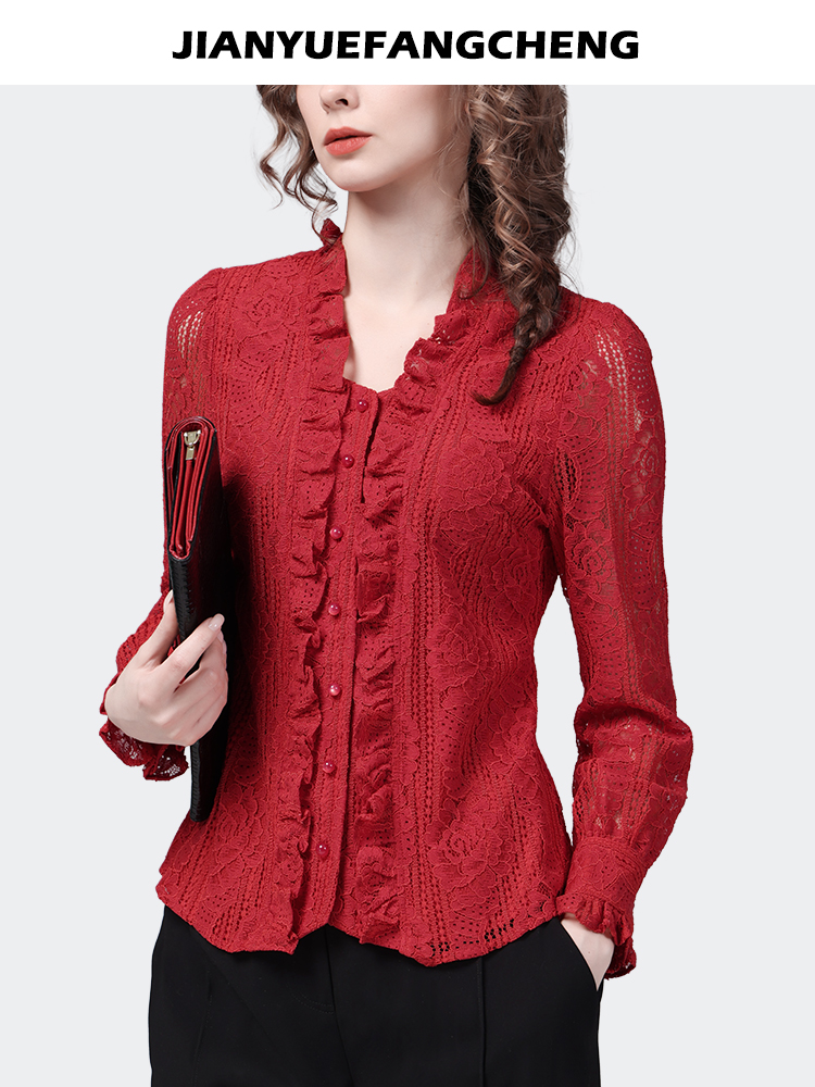Fashion Square Neck Ruffles Re – Thai Silk Blouse recenzja i cena