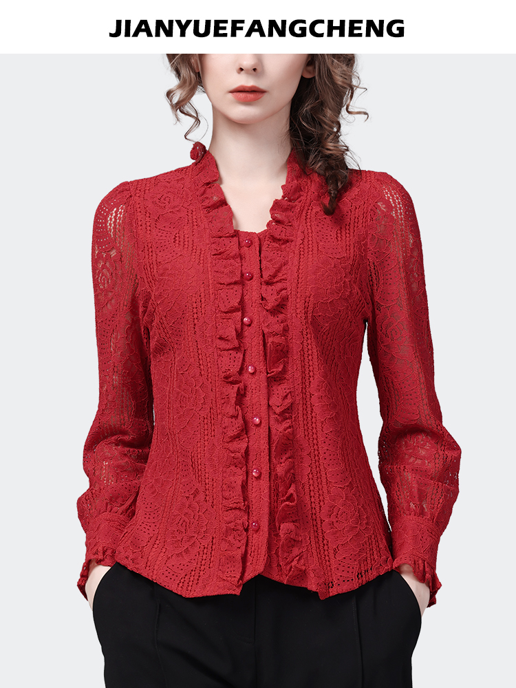 Fashion Square Neck Ruffles Re – Thai Silk Blouse recenzja i cena