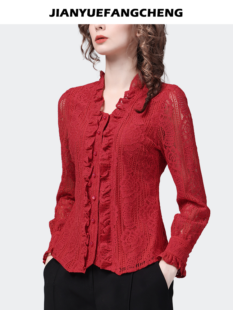 Fashion Square Neck Ruffles Re – Thai Silk Blouse recenzja i cena
