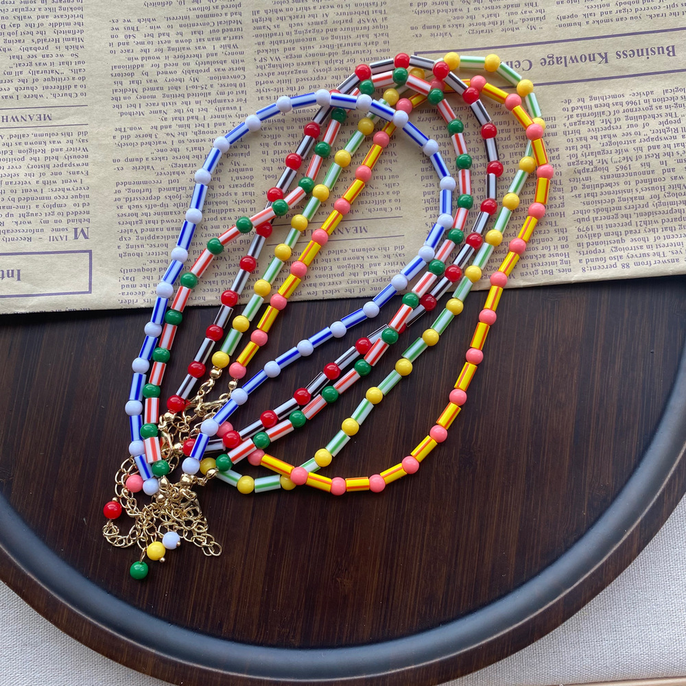 Fashion Colorful Beaded Neckla – Y2K Ethnic Fashion recenzja i cena
