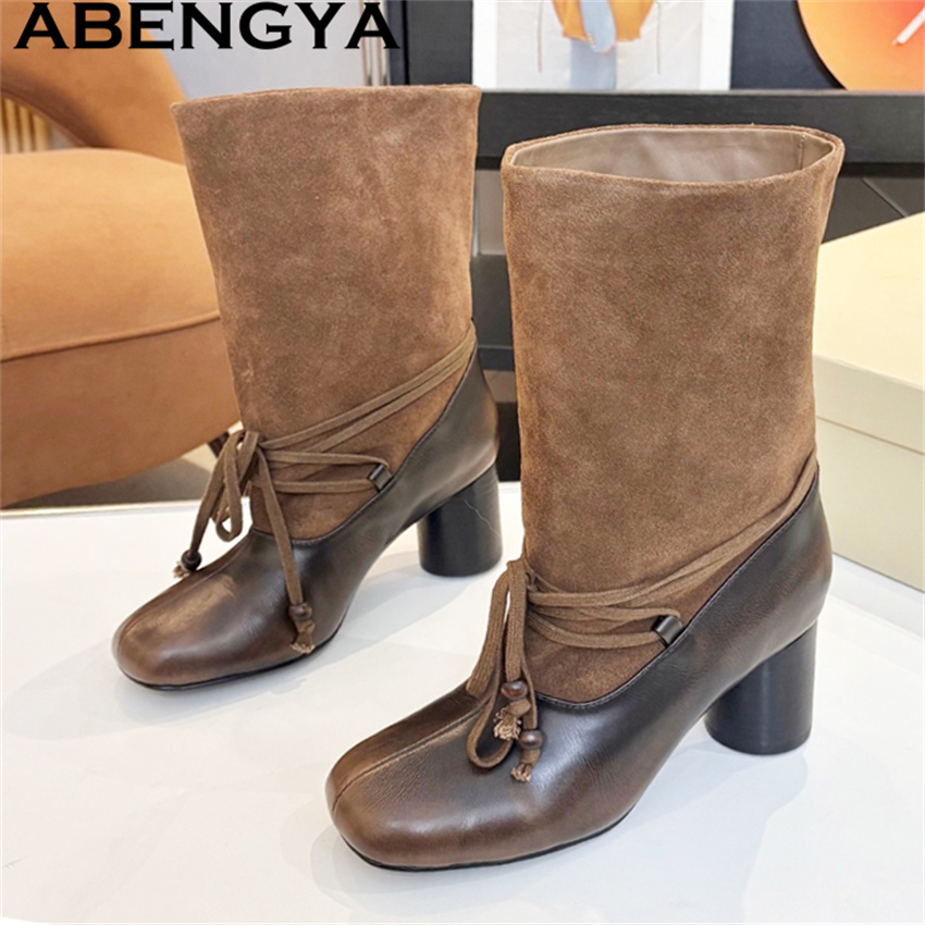ABENGYA Chunky Heel Mid Calf B – Ethnic Fashion Week recenzja i cena